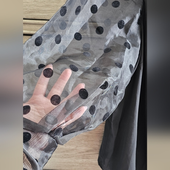 Black classic polka-dot dress shirt - Picture 2 of 6